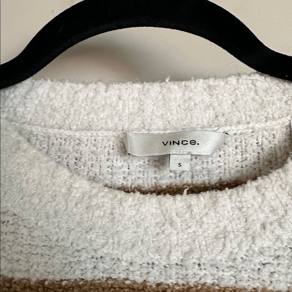 Vince Striped Waffle Stitch Crew Sweater - Picture 2 of 4